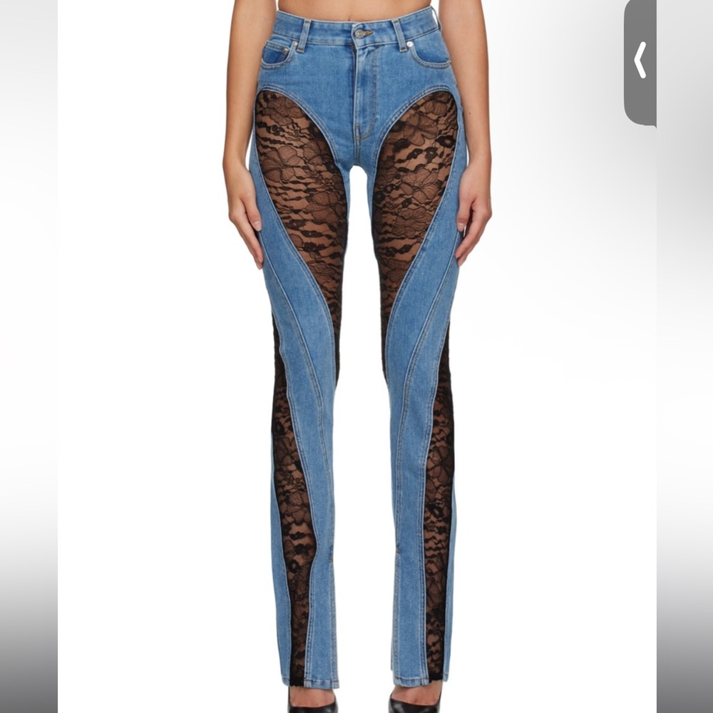 Mugler Blue Lace Jeans